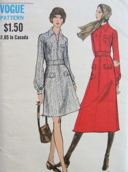 7871 VOGUE 70S LS A-LINE DRESS LENGTHS PATTERN 10
